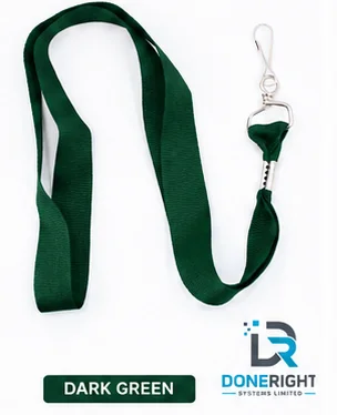 Dark Green Flat Lanyard