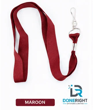 Maroon Red Flat Lanyard