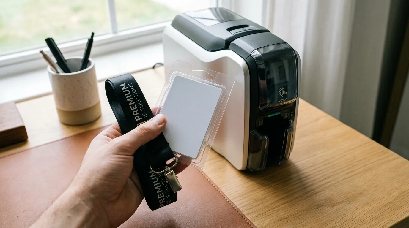 ID card printer ribbon and a printed card